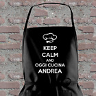 GREMBIULE DA CUCINA BIANCO NERO PERSONALIZZATO CON NOME KEEP CALM IDEA REGALO