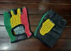 RASTA GUANTI IN PELLE SENZA DITA ,Reggae GLOVES FINGERLESS LARGE  SIZE