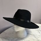 House Of Harlow Black Wool Felt Fedora Hat. One Size