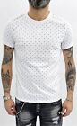 T-shirt Maglietta Uomo Elastico Maniche Corte Maglia pois cotone s,m,l,xl.xxl