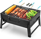 Barbecue Portatile a Carbone, Mini Barbecue per 1-4 Persone, Griglia Pieghevole,