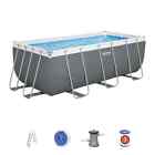 Bestway Power Steel 56441 404x201cm Piscina Fuori Terra Rettangolare - Grigia