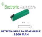 BATTERIA RICARICABILE STILO NI-MH AA 1,2V 2500mAh A SALDARE 14x50mm BC2179-033