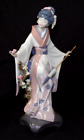 Lladro Teruko Porcelain Figure 1451 Japanese Geisha With Parasol 10.5" Boxed