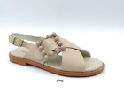 Sandali donna bassi Frau 85M9 fasce in pelle incrociate regolabile beige Italia