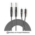 Cavo Audio Stereo 2 Spine Jack 6,3mm - 2 Spine Rca Grigio Lunghezza 1,5 metri