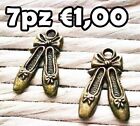 charms ciondoli bronzo scarpette danza ballerine ballo 14 pezzi