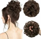 Messy Bun Hair Piece  Updo Curly Hair Extensions Real as Human Ginger Brown F.