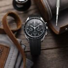 CINTURINO GOMMA RUBBER STRAP MOONWATCH OMEGA 20MM NERO SPEEDMASTER