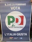 P.D. PARTITO DEMOCRATICO ITALIANO MANIFESTO  POSTER ORIGINALE