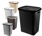 65L Large Woven Plastic Rattan Laundry Washing Bin Multi Storage Rattan Basket