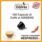 100 capsule cialde di CAFFE  AL GINSENG compatibile NESPRESSO