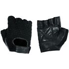 Fingerless Biker Gloves Soft Net leather Cowhide Motorbike Punk Drive Black 3XL