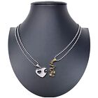 Cuore Love Argento Oro Ciondolo Spezzato 2x Collana Acciaio Uomo Donna Amici A09