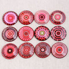 Mix Red Mandala Photo Round Glass Cabochon 8/12/14/16/18/20/25/30mm Diy Jewelry