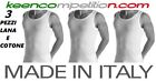 3 PZ. VOGATORE CANOTTA CANOTTIERA SPALLA LARGA UOMO LANA E COTONE MADE IN ITALY