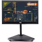 MONITOR SCHERMO PC LCD 19” HD 16/9 WIDE AOC DVI VGA CON CASSE SPEAKER DVR VESA-