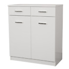 Mobile multiuso 69x34 con 2 ante e 2 cassetti CLASSIC Bianco Lucido