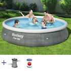 Bestway Fast Set Piscina Rotonda, 396x84cm - Grigia