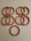 Lotto stock 9 cerchi anelli legno 75 mm tende hobby gioielli creazioni decorazio
