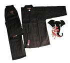 UNIFORME KARATE KARATEGI STUDENT NERO KIMONO JUJUTSU KUNG FU GI SUIT UNIFORM