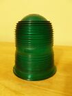 VINTAGE GREEN TAXIWAY FRESNEL LIGHT GLASS GLOBE / LENS AIRPORT.