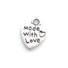 10 PZ CIONDOLI CHARMS CUORE MWL 10 MM ARGENTO COLLANA ORECCHINI GIOIELLI