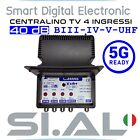Centralino  TV  4 ingressi 40dB BIII-IV-V-UHF regolabile filtro 5G da interno