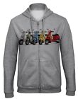 Vespa scooter Kapuzenpullover Hoodie Sweatjacke mit Reißverschluss-9499_Grau