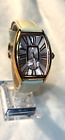 QVC Bronzo Italia Watch Women Rose Gold Tone Black Pebbled Leather Band