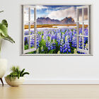 Majestic Lupine Flowers, Sunlight 3d Window View Wall Sticker Poster Decal A746