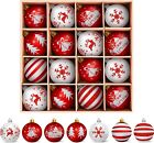 Arbolisse Palline Di Natale Bianche E Rosso, 16PCS Decorazioni Albero Di Natale