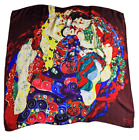 Foulard en soie multicolore scarf silk Gustav Klimt