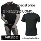 3-6 t-shirt GAS Maglia NERO COTONE BIELASTICO ELASTICIZZATO GIROCOLLO WORK SPORT