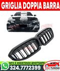 💎GRIGLIA RADIATORE Ⓜ️LOOK 🅱️MW SERIE 3 G20 G21 BMW DOPPIA BARRA NERO LUCIDO