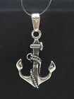 Handmade Sterling Silver Solid Pendant Charm Solid Hallmarked 925 Anchor 3D New