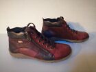 Remonte TEX Wine Leather Zip Lace Hi Top Soft Trainers Ankle Boots Size UK 3/36