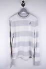 Abercrombie & Fitch Men T-Shirt Long Sleeves Casual Grey Striped Cotton size XXL