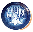 PIATTO DA COLLEZIONE PORCELLANA DANESE NATALE ROYAL COPENHAGEN 1991