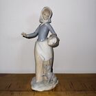 Lladro NAO "The Picnic" Lady with Dog and Basket Figure - Retired - Spain Good