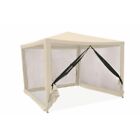 GAZEBO CON ZANZARIERA IN FERRO 3 X 3 METRI COLORE ECRU