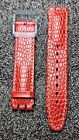 🔴 Swatch cinturino PELLE ROSSA VINTAGE 18mm Chrono Automatico Scuba