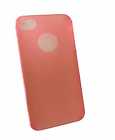 Cover per cellulare Apple Iphone 4 4S rigida ultra fina red salmon trasparente
