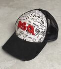 DSQUARED2 DSQ Black Snap Back Graphic Print Baseball Cap/Hat