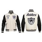 Retro Classic Las Vegas Raiders Varsity Cream and Black Jacket