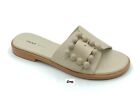 Sandali donna bassi Frau 85M7 ciabatta fascia in pelle beige regolabile Italia