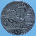 VITTORIO EMANUELE III 2 LIRE 1911 QUADRIGA VELOCE ARGENTO SILVER MONETA COIN