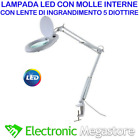 Lampada Lavoro Lente Ingrandimento 5 Diottrie Luce 60 LED Estetista Modellismo