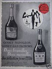 PUBLICITÉ 1943 COGNAC GODET NAPOLÉON GASTRONOME - ADVERTISING