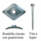 Fissaggi per lamiera ondulata zincata Vite + Rondella a Rombo